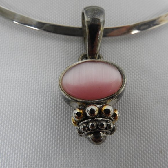 L718 Stamped 925 Silver Choker with 3 interchangeable Pendants - Picture 13 of 15